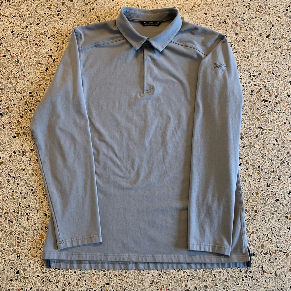 Arc'teryx Men's Captive Long Sleeve Polo Shirt Gray Size Large